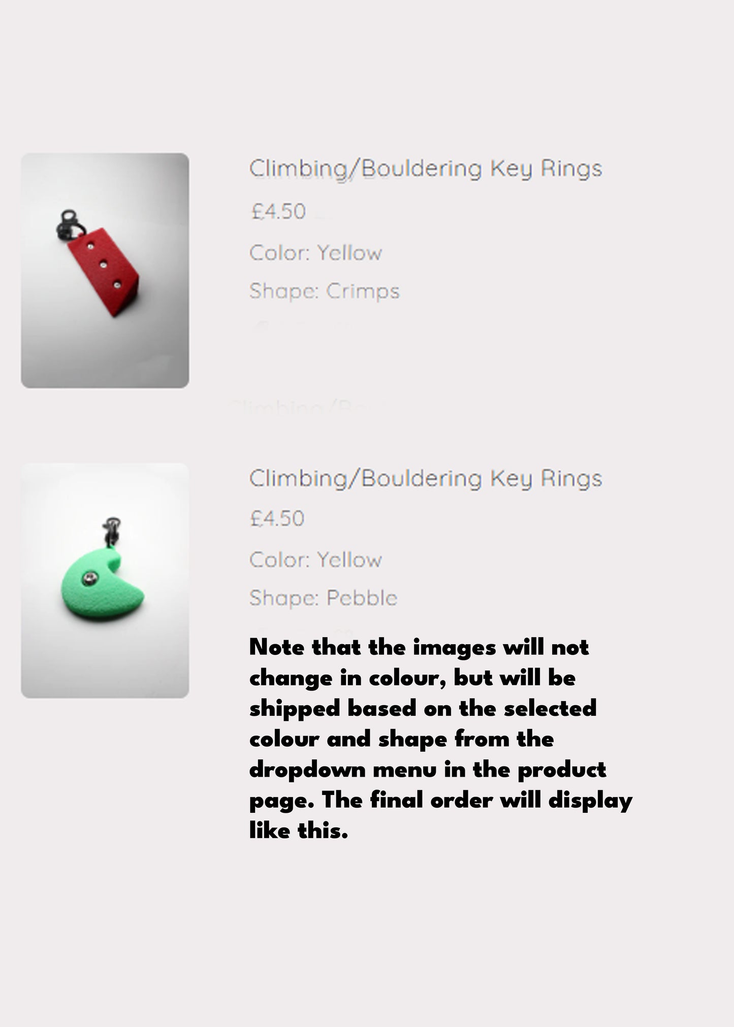Climbing/Bouldering Key Rings - Large Grips