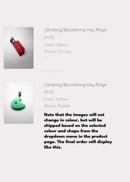 Climbing/Bouldering Key Rings - Large Grips
